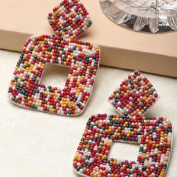 Anouk Gold Plated Artificial Beads Contemporary Drop Earrings-56