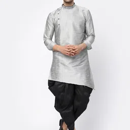 TS LIFESTYLE Men Regular Dupion Silk Kurta with Dhoti Pants-image-31