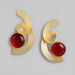 Anouk Gold Plated Beaded Contemporary Drop Earrings-60