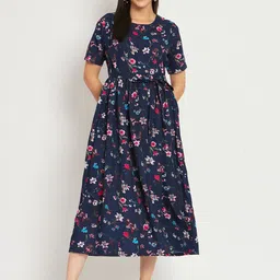 ANGOORI FASHION Floral Print Puff Sleeve Fit & Flare Midi Dress-image-6