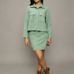 The Roadster Solid Shirt With Skirt-image-23