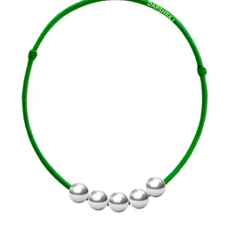 Darshraj Women 1 Pc Green & Silver-Plated Artificial Beads Sterling Silver Anklet-picture-19