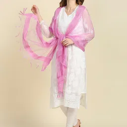 Dupatta Bazaar Mauve Organza Dupatta image 4