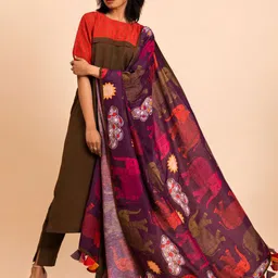 UDD Printed Linen Dupatta-48