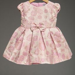 KidsDew Floral Printed Flutter Sleeve Bow Fit & Flare Dress-picture-22