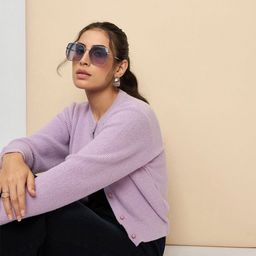 CLAPTON Women Front Open Woollen Cardigan-image-9