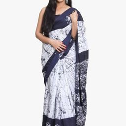 JALTHER Ethnic Motifs Pure Cotton Block Print Saree-25
