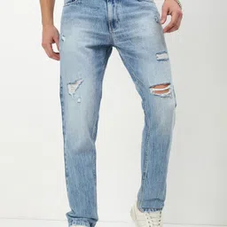 SHOWOFF Men Comfort Straight Fit Low-Rise Mildly Distressed Light Fade Acid Wash Jeans-image-85