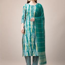 KAYOMMI Women Embroidered Regular Kurti with Trousers & With Dupatta-image-27
