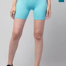 CKARFE Women Pack Of 2 Skinny Mid-Rise Fit Cycling Sports Shorts-image-30