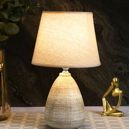 TAYHAA White Ceramic Contemporary Frusturical Shaped Table Lamp-41