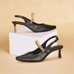 Forever Glam by Pantaloons PU Stiletto Pumps with Buckles-24