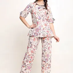 CORDSET Printed Pure Cotton Shirt & Trousers Co-Ords-picture-37