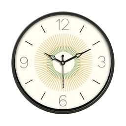 Aura White & Black Printed Traditional Wall Clock-57