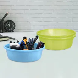 Kuber Industries Turquoise Blue and Green 3 Pieces Multipurpose Storage Desk Organisers-54