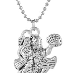 Morir Hanuman Ji Pendant for Men Women in Silver Finish-image-95