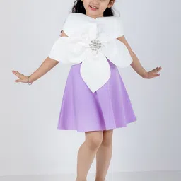 THE LITTLE CELEBS Girls Embellished Crepe Fit & Flare Dress-image-13