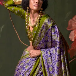 Mitera Block Print Saree With Blouse Piece-picture-49