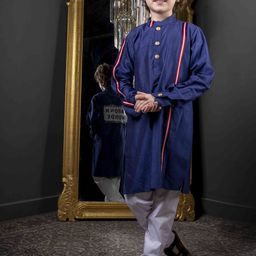 HOITY MOPPET Boys Ethnic Motifs Printed Mandarin Collar Kurta With Trousers-image-50