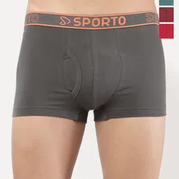 Sporto by Macho Pack Of 4 Combed Cotton Short Trunks-picture-49