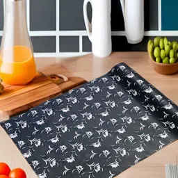 REVEXO Grey & White Printed Water-Resistant Shelf Liner-17