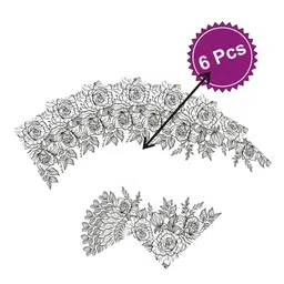 LooMantha Transparent & Black 6 Pieces Rectangle Floral Printed Table Placemats-8