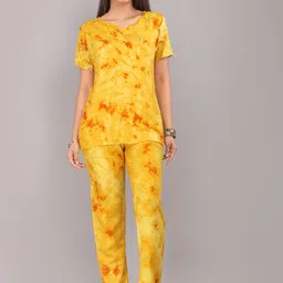 AYUSH TEXTILESTie-Dye Printed Notched Neck Top & Trousers-picture-21