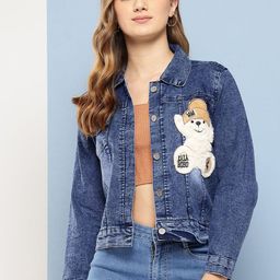 BAESD Women Cotton Lightweight Crop Tailored Jacket with Embroidered-image-33
