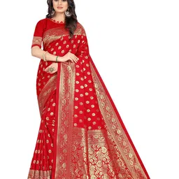 KALINI Woven Design Zari Silk Blend Designer Kanjeevaram Saree-picture-12