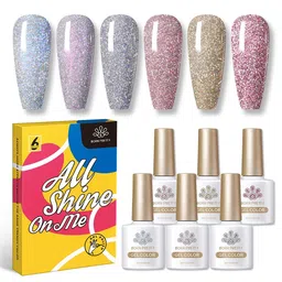 BORN PRETTY Set Of 6 All Shine On Me Gel Nail Polish - 10 ml - FBS01-FBS06-FBS01-FBS06-45