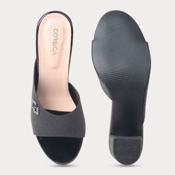 CORSICA Textured Block Sandals with Buckles image 4