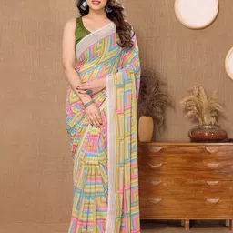 DIVASTRI Embroidered Poly Georgette Ready to Wear Saree-picture-28