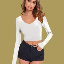 Dream Beauty Fashion Women Long Sleeves Crop Top-picture-14