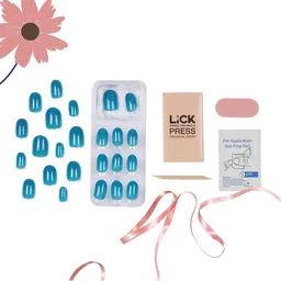 LICK 24 Pcs Turquoise Oval Shape Acrylic Nails Extension Reusable Artificial Nails image 2