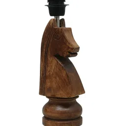 Homesake Beige & Brown Rustic Wood Base Fabric Shade Table Lamp image 5