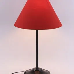 Devansh Red Solid Traditional Frustum Table Lamp image 3