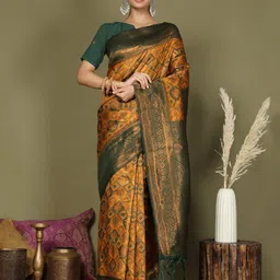 Astita Ethnic Motifs Woven Design Zari Saree With Unstitched Blouse-picture-42