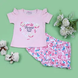 V-Mart Infant Printed Round Neck T-shirt With Shorts-image-97