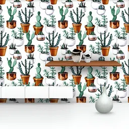 ArtzFolio White & Green Printed UV Resistant Wallpaper-image-8