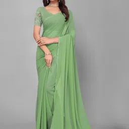 DHRUTI CREATION Embellished Beads and Stones Pure Georgette Designer Saree-picture-26