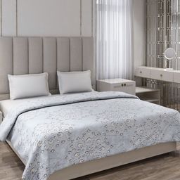 Monte Carlo Blue & White AC Room 290 GSM Double Bed Blanket-image-78
