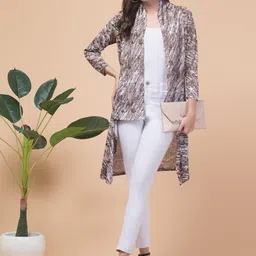 Funday Fashion Abstract Printed Open Front Shrug image 2