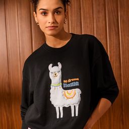 The Souled Store Drama Llama Women Printed Sweatshirt-picture-15