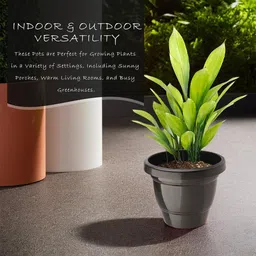 Kuber Industries Set Of 12 Black Planter With Pot image 3