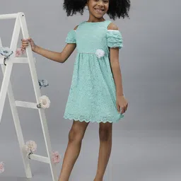 One Friday Girls Cold-Shoulder Lace Fit & Flare Dress-image-42