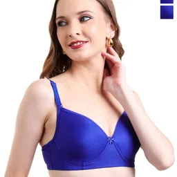 INGRID Women Pack of 2 Solid Medium Coverage heavily Padded Non-Wired Everyday Bra-14