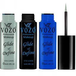 VOZO Set Of 3 Glide & Define Infusion Essential Liquid Eyeliner- 5ml Each- Shade- 02-04-08-17