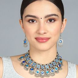Sangria Stones Studded & Beaded Jewellery Set-42