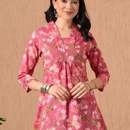 Anouk Rustic Floral Printed V-Neck Pure Cotton Kurti-image-96
