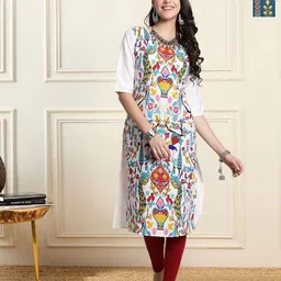 HERE&NOW Women Pack of 2 Ethnic Motifs Printed Crepe Kurta-picture-14